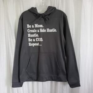 MOM BOSS Sparkle Hoodie CEO Side Hustle SZ S Sport-Tek Gray Pullover Sweatshirt